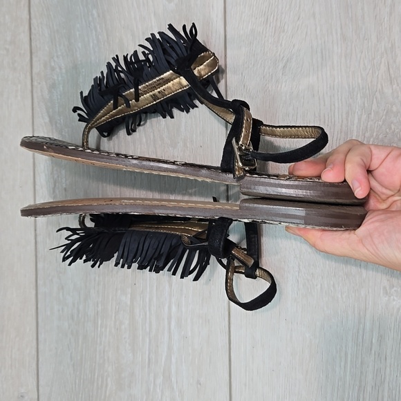 Sam Edelman Women Fringe Gela T Strap Thong Flats Sandals Shoes Sz 9.5 - Picture 10 of 12